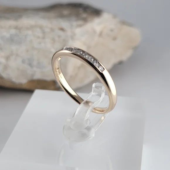 ❤️10k Size 7 Beautiful Solid Yellow Gold Genuine Diamonds Band Ring! 👌🎁